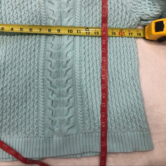 3/$25 Lands End Cable Knit Sweater Petite Medium - Picture 7 of 7